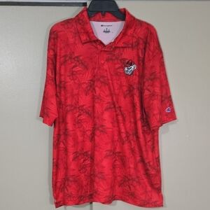 Champion Georgia Bulldogs Red Men's Tropical Print Polo Shirt Size XL